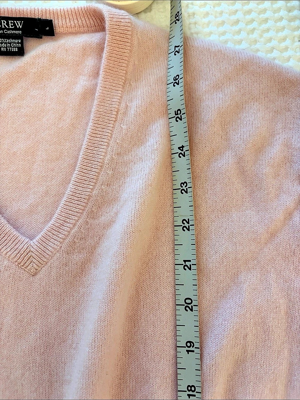 J.Crew Perfect Cashmere V-Neck Sweater Pink, Mens, Pale Pink